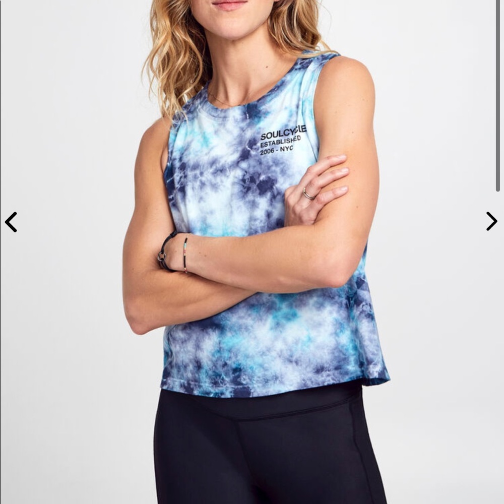 SoulCycle Blue Tie-Dye tank like new Sz Small